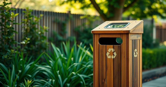 Lixeira de Madeira Plástica Sustentável para Um Futuro Mais Verde