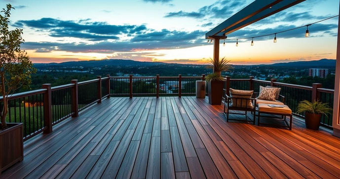 Deck plástico imitando madeira é a solução ideal para áreas externas duráveis e elegantes