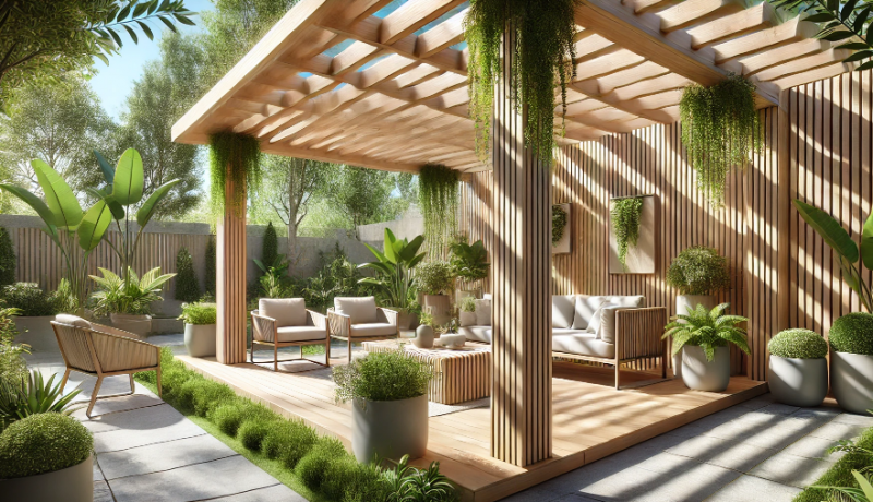 Pergolado de madeira plástica preço acessível